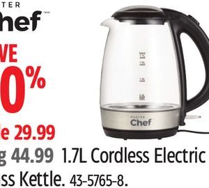 MASTER Chef 1.7L Cordless Electric Glass Kettle