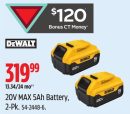 DEWALT 20V MAX 5Ah Battery, 2-Pk