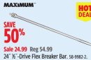 Maximum 24˝ 1⁄2˝-Drive Flex Breaker Bar.