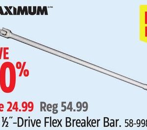Maximum 24˝ 1⁄2˝-Drive Flex Breaker Bar.