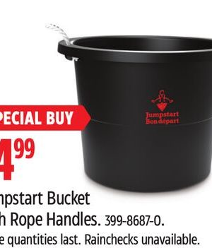 Gracious Living Jumpstart Bucket with Rope Handles
