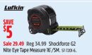 Lufkin Shockforce G2 Nite Eye Tape Measure 16'/5M