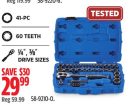 Mastercraft 41-PC 60 TEETH ¼ ", ⅜ " DRIVE SIZES