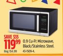 Master Chef 0.9 Cu-Ft Microwave, Black/Stainless Steel