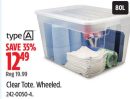 Type A Clear Tote Wheeled