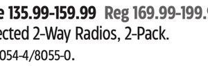 Selected 2-Way Radios, 2-Pack.