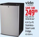 Vida-by-paderno 4.4 Cu-Ft Stainless- Steel Look Fridge.