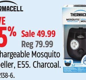 Thermacell Rechargeable Mosquito Repeller, E55. Charcoal