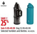 Manna Selected Tumblers and Bottles