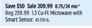 Toshiba 1.3 Cu-Ft Microwave with Smart Sensor