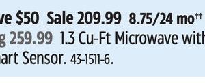 Toshiba 1.3 Cu-Ft Microwave with Smart Sensor