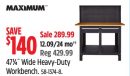 Maximum 471⁄4˝ Wide Heavy-Duty Workbench