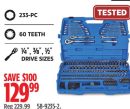 Mastercraft Socket Set, 233-pc, SAE / Metric, Nickel-Chrome Plating