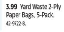 Yard Waste 2-Ply Paper Bags, 5-Pack