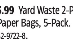 Yard Waste 2-Ply Paper Bags, 5-Pack
