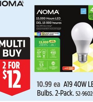 Noma A19 40W LED Bulbs