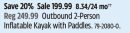 Outbound 2-Person Inflatable Kayak with Paddles.