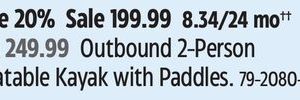 Outbound 2-Person Inflatable Kayak with Paddles.