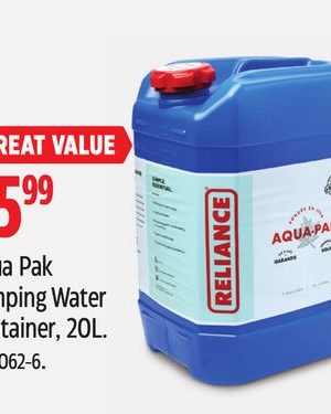 Reliance Aqua Pak Camping Water Container, 20L