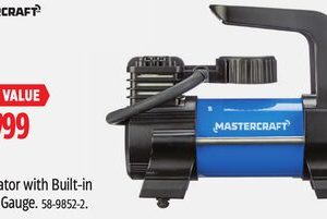 Mastercraft 120V Inflator with Built-in Pressure Gauge