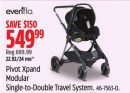 Evenflo Pivot Xpand Modular Single-to-Double Travel System.