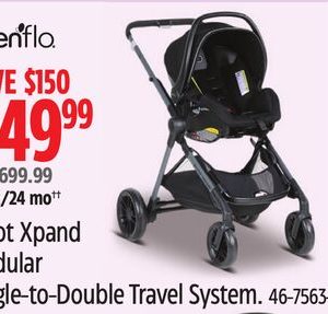 Evenflo Pivot Xpand Modular Single-to-Double Travel System.