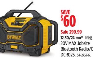 DEWALT 20V MAX Jobsite Bluetooth Radio/Charger, DCR025