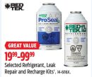 RED TEK Selected Refrigerant, Leak Repair and Recharge Kits