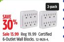 Certified 6-Outlet Wall Blocks