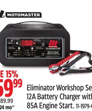 Motomaster Eliminator Workshop Series 12A Battery Charger with 85A Engine Start
