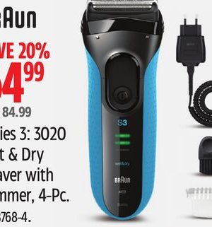 Braun Series 3: 3020 Wet & Dry Shaver with Trimmer, 4-Pc