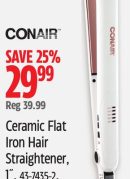 Conair Ceramic Flat Iron Hair Straightener, 1˝