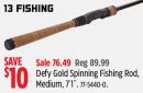 13 Fishing Defy Gold Spinning Fishing Rod
