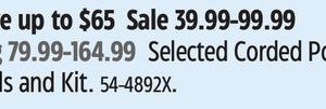 Mastercraft Selected Corded Power Tools and Kit