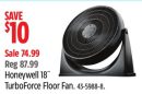 Honeywell 18˝ TurboForce Floor Fan.