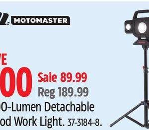 MotoMaster 3000-Lumen Detachable Tripod Work Light