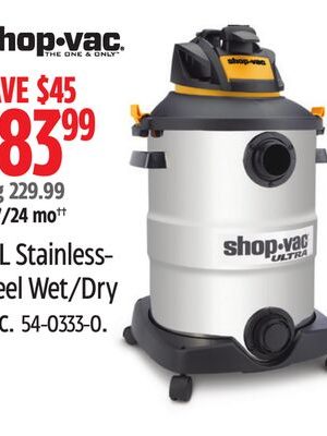 Shop-Vac 45L Stainless- Steel Wet/Dry Vac