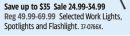 MotoMaster Selected Work Lights, Spotlights and Flashlight