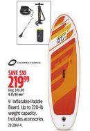 Bestway 9´ Inflatable Paddle Board. Up to 220-lb weight capacity. Includes accessories