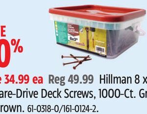 Hillman 8 x 3˝ Square-Drive Deck Screws