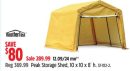 Weatherfast Peak Storage Shed, 10 x 10 x 8´ h