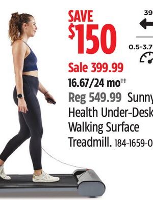 Sunny Health Under-Desk Walking Surface Treadmill