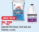 Selected HTH Shock, Pool Salt and Chlorine