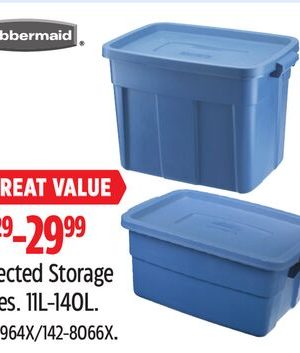 Rubbermaid Selected Storage Totes.