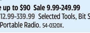 Selected Tools, Bit Sets and Portable Radio