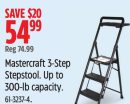 Mastercraft 3-Step Stepstool. Up to 300-lb capacity.
