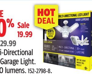 Noma Multi-Directional LED Garage Light. 6000 lumens.