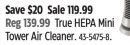 True HEPA Mini Tower Air Cleaner