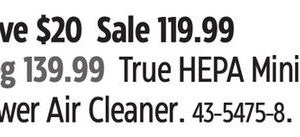 True HEPA Mini Tower Air Cleaner