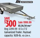 MotoMaster 4.5 x 7.5´ Galvanized Trailer